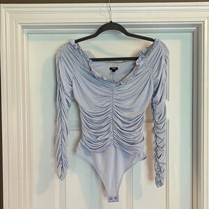 Express Soft Blue Body Contour Top